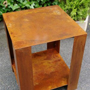 MESA AUXILIAR ACERO CORTEN 03MAUX-01 LOSCAPRICHOSDEMARIA.COM