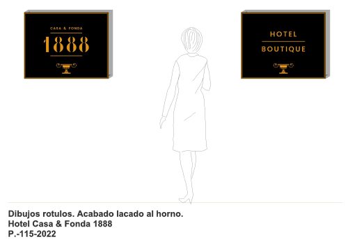 Cartel Publicitario Lacado Casa & Fonda 1888 - Ilustración OLAYAHERRERIAYFORJA.COM