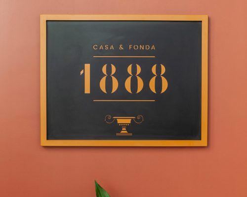 Cartel Lacado Casa & Fonda 1888 - olayaherreriayforja.com