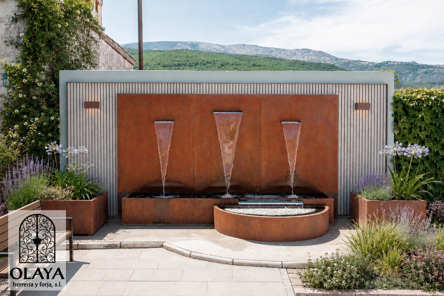 FUENTE DE ACERO CORTEN 30-16 OLAYAHERRERIAYFORJA.COM