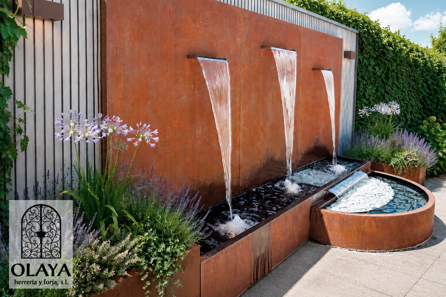 FUENTE DE ACERO CORTEN 30-17 OLAYAHERRERIAYFORJA.COM