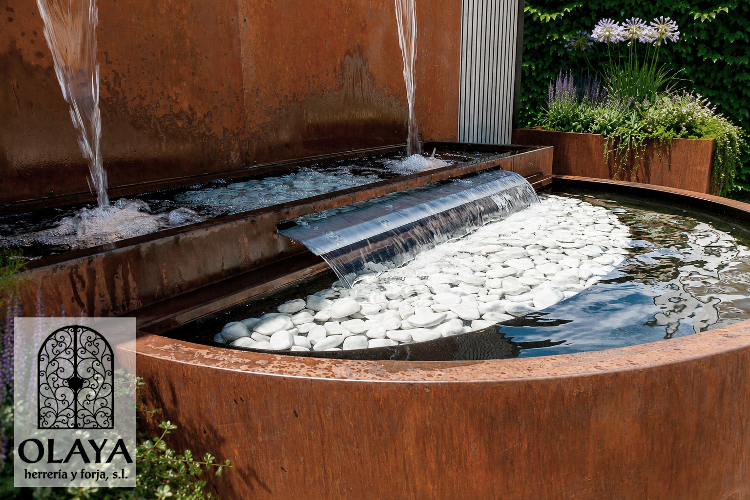 FUENTE DE ACERO CORTEN 30-19 OLAYAHERRERIAYFORJA.COM