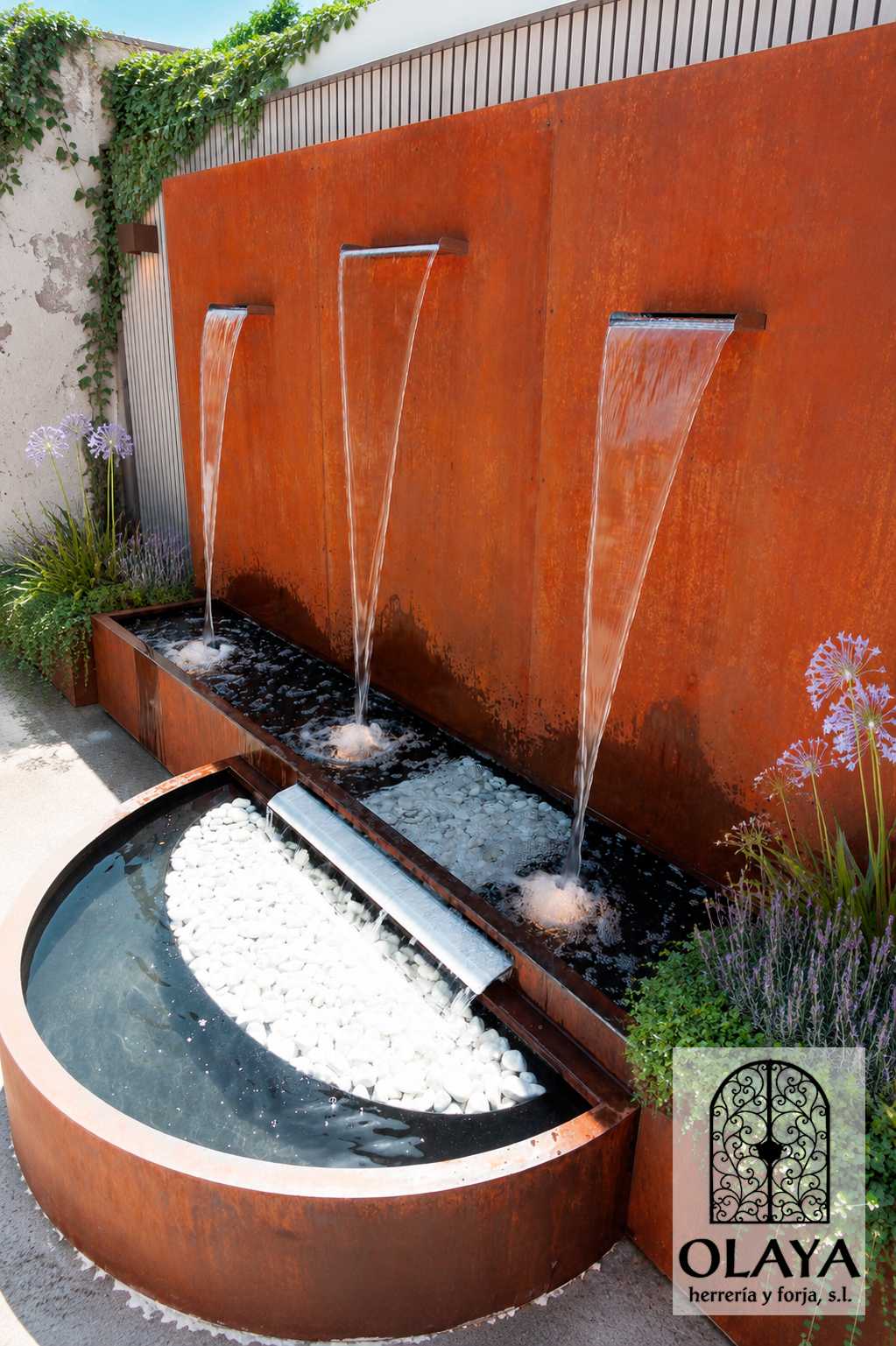 FUENTE DE ACERO CORTEN 30-20 OLAYAHERRERIAYFORJA.COM