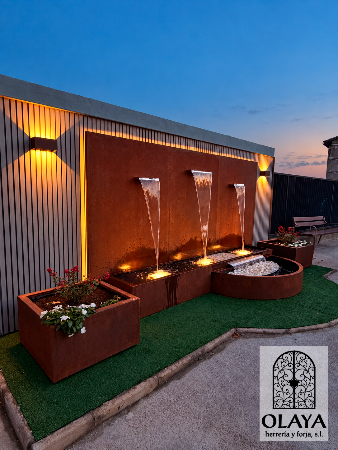FUENTE DE ACERO CORTEN 30-21 OLAYAHERRERIAYFORJA.COM