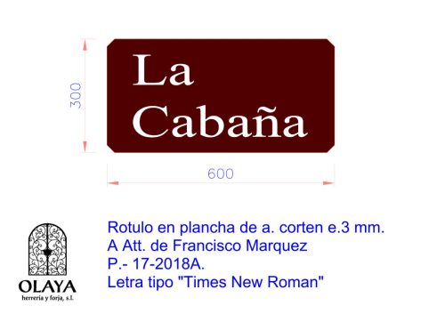 Rotulo en acero corten LOSCAPRICHOSDEMARI.COM