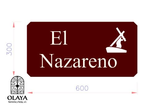 Rotulo en acero corten LOSCAPRICHOSDEMARI.COM